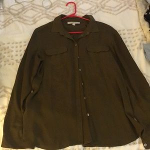 Olive green LOFT blouse